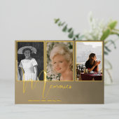 葬儀エレガント記念モダン4枚 箔招待状 (立ち正面)