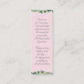 葬儀エレガント記念写真ブックマークカード スキニー名刺 (裏面)