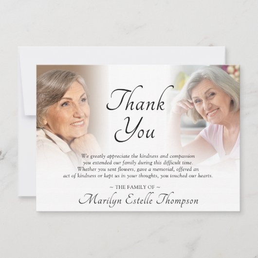 葬儀エレガント記念3枚ありがとう サンキューカード (正面)