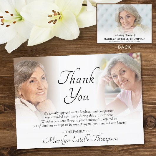 葬儀エレガント記念3枚ありがとう サンキューカード