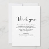 葬儀カスタム写真死別悔やみや弔慰記念碑 サンキューカード (裏面)