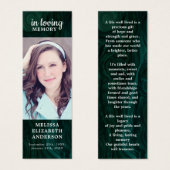 葬儀カスタム記念ブックマークエメラルドグリーン (正面&裏面)