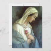 葬儀カソリッ賛美クヴァージンメアリー祈りの言葉カード 招待状