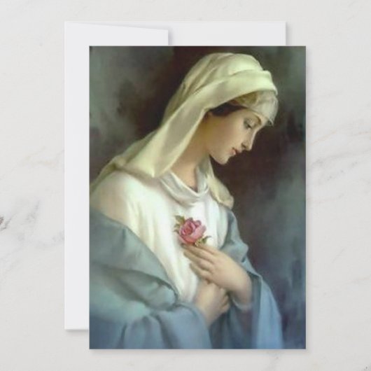 葬儀カソリッ賛美クヴァージンメアリー祈りの言葉カード 招待状 (正面)