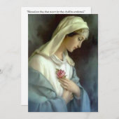 葬儀カソリッ賛美クヴァージンメアリー祈りの言葉カード 招待状 (正面/裏面)