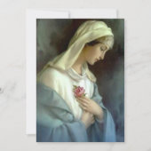 葬儀カソリッ賛美クヴァージンメアリー祈りの言葉カード 招待状 (正面)