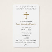 葬儀カトリック聖アンソニー祈りの言葉同情カード (裏面)