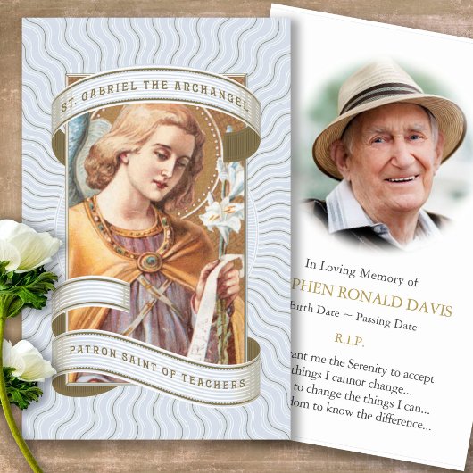 葬儀カトリック聖ガブリエル祈りの言葉共感カード