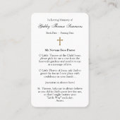 葬儀カトリック聖テレーズ祈りの言葉共感カード 名刺 (裏面)