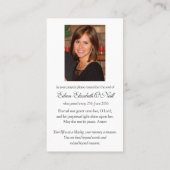 葬儀カトリック聖テレ祈りの言葉共感表 名刺 (裏面)