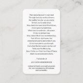 葬儀カトリック聖パウロ祈りの言葉同情カード 名刺 (裏面)