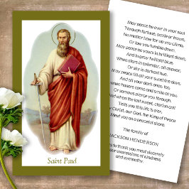 葬儀カトリック聖パウロ祈りの言葉同情カード 名刺