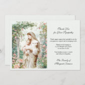 葬儀カトリック記念聖母マリアとイエスフローラ サンキューカード (正面/裏面)