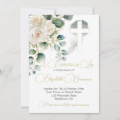 葬儀クリスチャンエレガントバラフローラ 招待状 (正面)