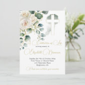 葬儀クリスチャンエレガントバラフローラ 招待状 (スタンド正面)