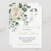 葬儀クリスチャンエレガントバラフローラ 招待状 (正面/裏面)