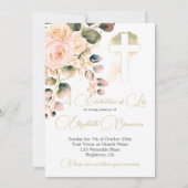 葬儀クリスチャンフローラエレガントバラ 招待状 (正面)