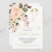 葬儀クリスチャンフローラエレガントバラ 招待状 (正面/裏面)