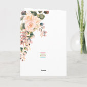 葬儀クリスチャン写真エレガントバラ招待状 サンキューカード (裏面)