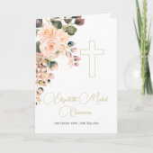 葬儀クリスチャン写真エレガントバラ招待状 サンキューカード (正面)