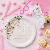 葬儀クリスチャン写真エレガントバラ ペーパープレート (パーティー)