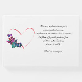 葬儀ゲストブックのハートと花。 ゲストブック