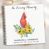 葬儀ゲストブックメモリアルひまわり（鳥）ショウジョウコウカンチョウ ノートブック