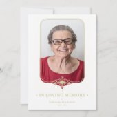 葬儀ゴールデンエフェクト装飾レース効果写真 招待状 (正面)