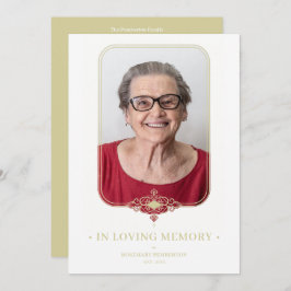 葬儀ゴールデンエフェクト装飾レース効果写真 招待状