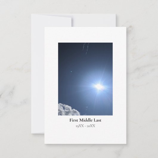 葬儀サンキューカードカスタムと写真付き(ポートレート) サンキューカード (正面)