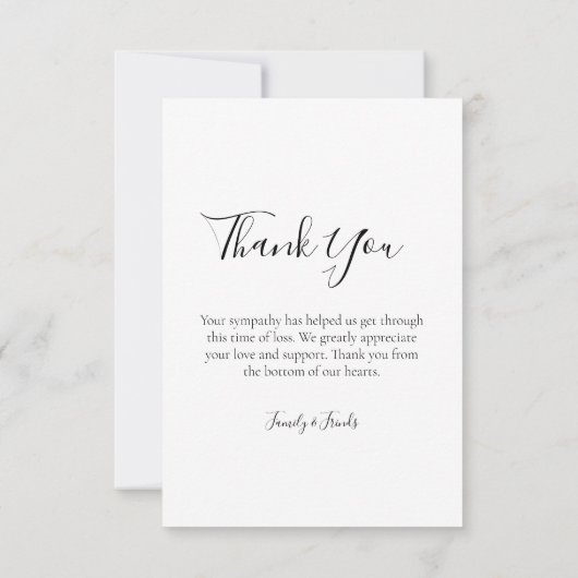 葬儀サンキューカードカスタムと写真付き(ポートレート) サンキューカード (裏面)