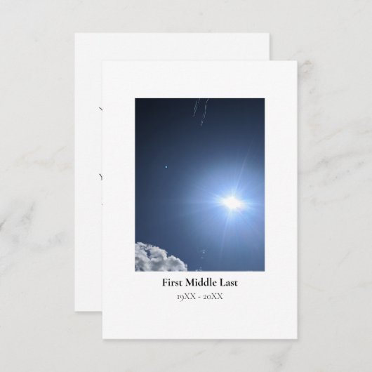 葬儀サンキューカードカスタムと写真付き(ポートレート) サンキューカード (正面/裏面)