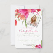 葬儀サンキューカード水彩花模様写真2 (正面)