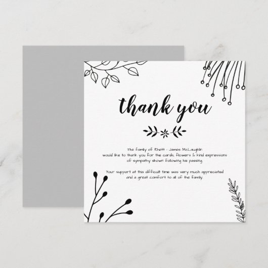 葬儀サンキューカード (正面/裏面)