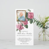 葬儀サンキューカード |お茶のバラ&写真 サンキューカード (スタンド正面)