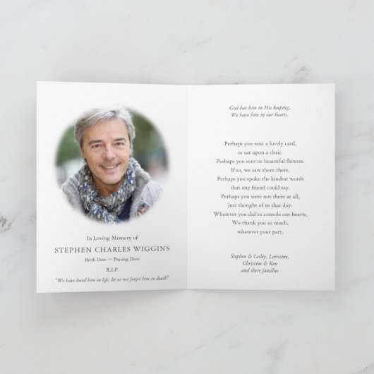 葬儀サンキューカード |エンジェル祈りの言葉04 サンキューカード (内部)