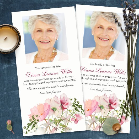 葬儀サンキューカード |ソフト花模様 サンキューカード