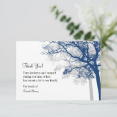 葬儀サンキューカード-ネイビーとグレーの木3 1/2 x 5 サンキューカード (スタンド正面)