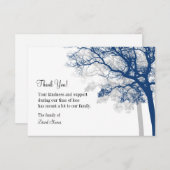 葬儀サンキューカード-ネイビーとグレーの木3 1/2 x 5 サンキューカード (正面/裏面)