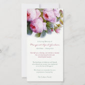 葬儀サンキューカード |ピンクの植物バラ サンキューカード (正面)