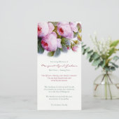 葬儀サンキューカード |ピンクの植物バラ サンキューカード (スタンド正面)