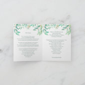 葬儀サンキューカード |ユーカリプタス水彩 サンキューカード (内部)