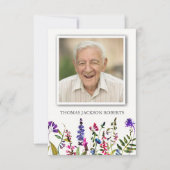 葬儀サンキューカード |ワイルドフラワー&写真 出欠カード (正面)