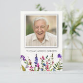 葬儀サンキューカード |ワイルドフラワー&写真 出欠カード (スタンド正面)