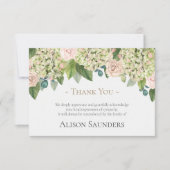 葬儀サンキューカード |ヴィンテージあじさいバラ サンキューカード (正面)