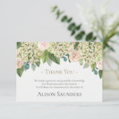 葬儀サンキューカード |ヴィンテージあじさいバラ サンキューカード (スタンド正面)