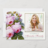 葬儀サンキューカード |ヴィンテージピンクローズ 招待状 (正面)