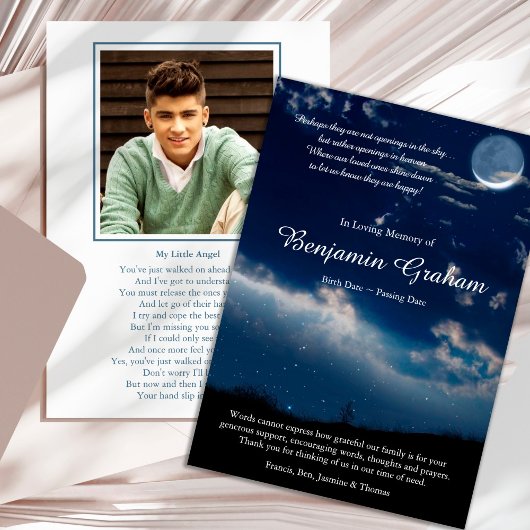 葬儀サンキューカード 天の星|天の星 招待状