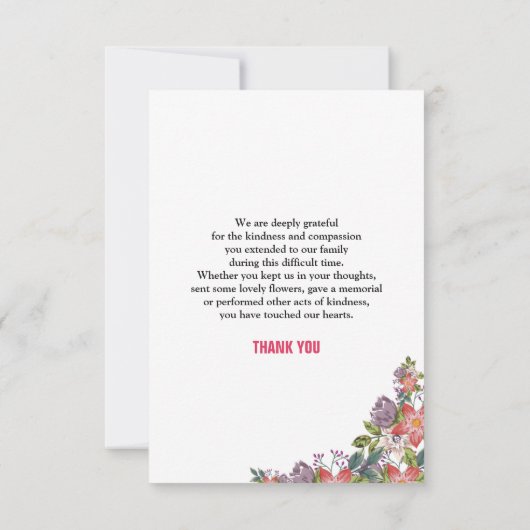 葬儀サンキューカード 招待状 (裏面)