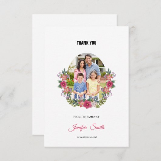 葬儀サンキューカード 招待状 (正面/裏面)